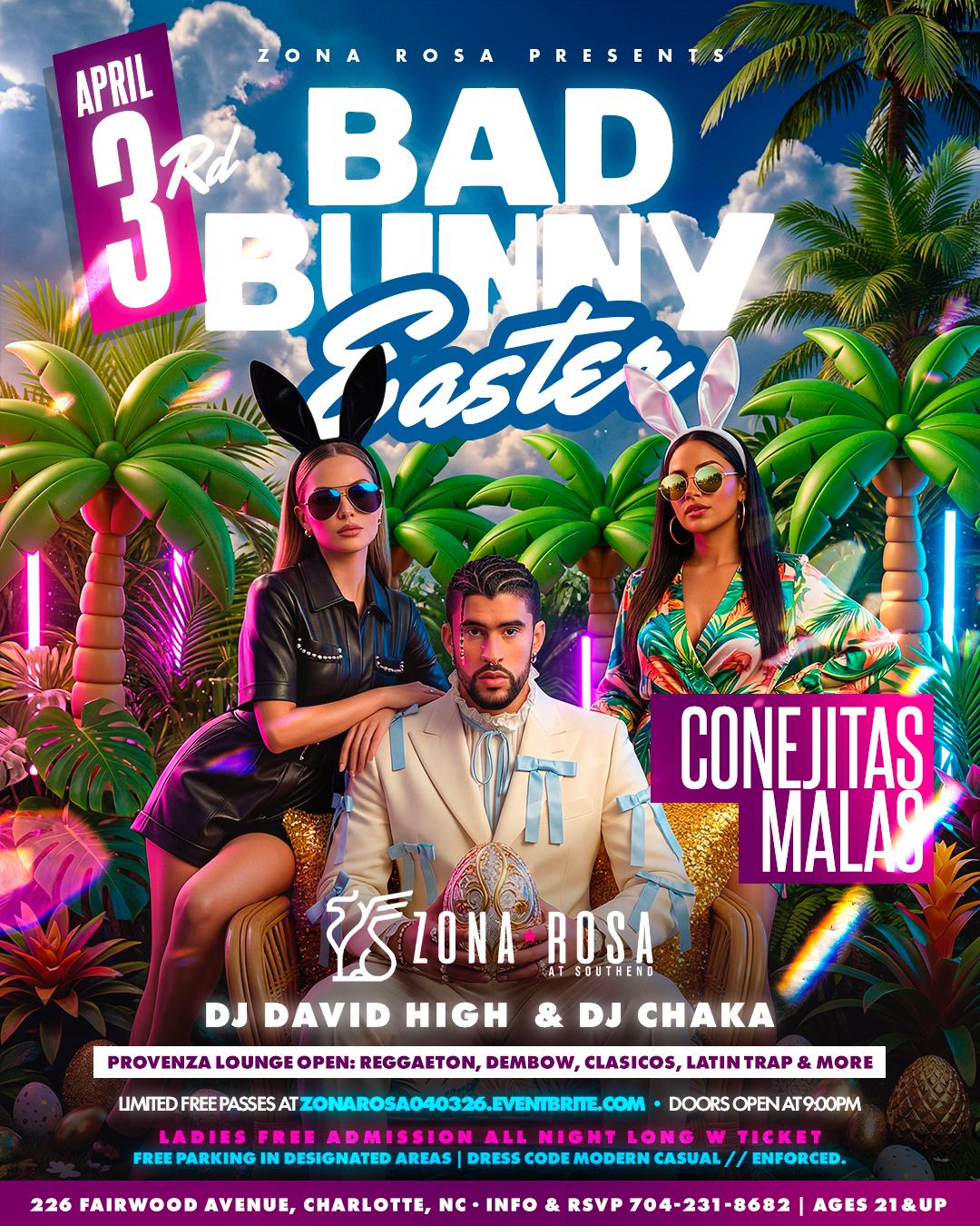 Friday Latin party flyer at Zona Rosa in Charlotte, NC